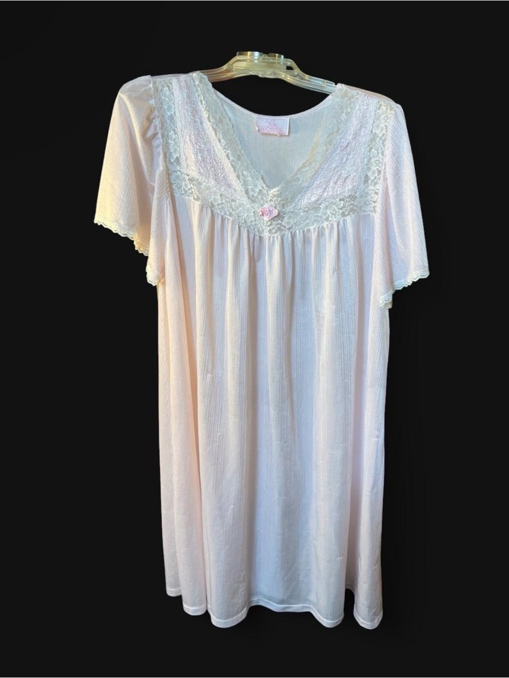 Just for Women Pink Lace Babydoll Nightgown Lightweight Coquette Fairycore